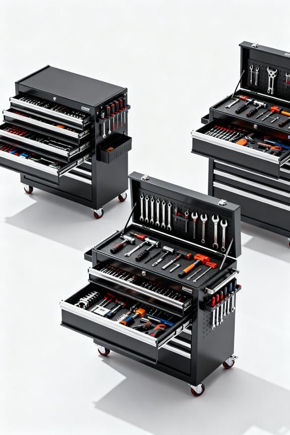 organized workshop cabinet storage