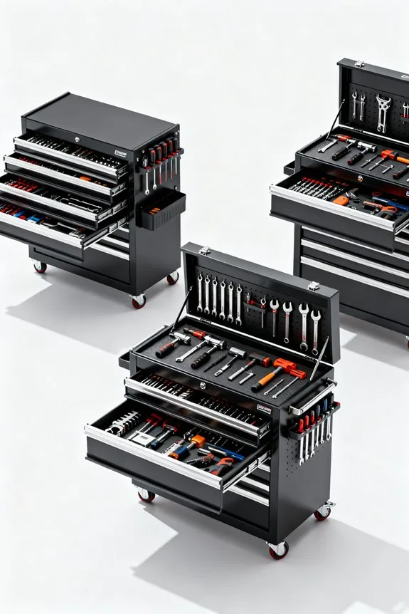 organized workshop cabinet storage