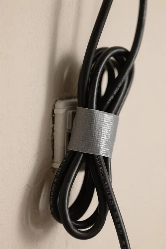 secure cords with gaffer tape