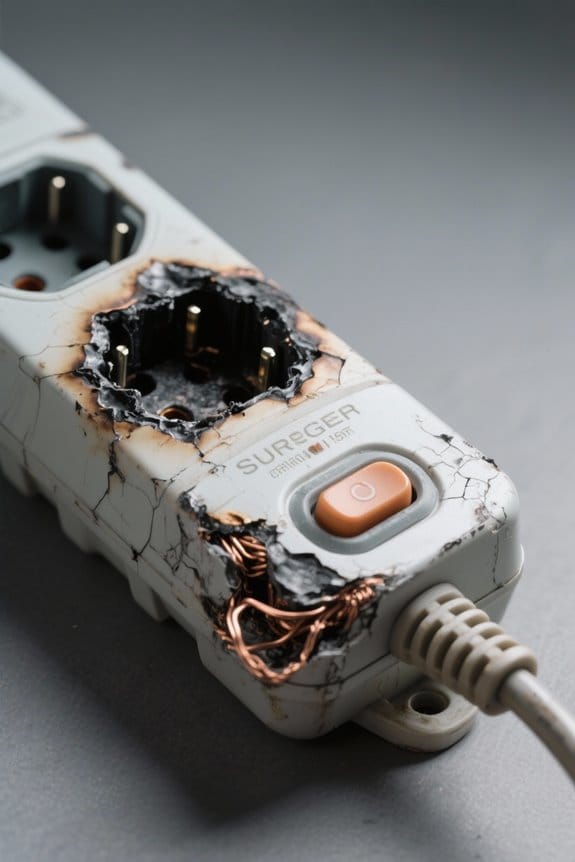 surge protector damage inspection