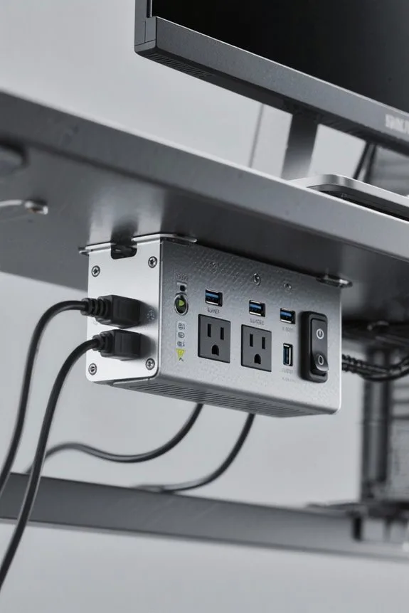 under monitor surge protector features